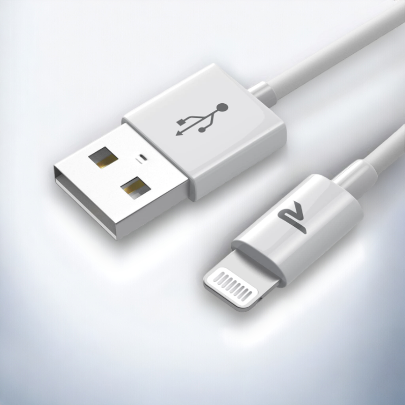 Polnilni in podatkovni kabel "Rampow" iz USB - lightning – Bela
