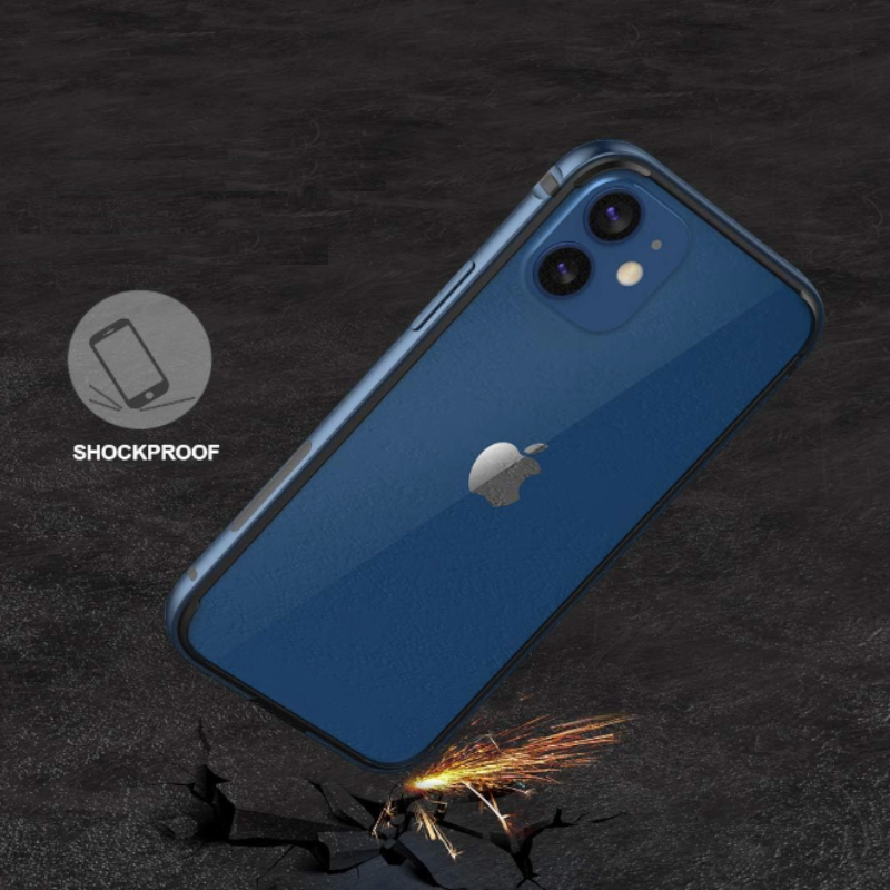 Komplet zaščitni okvir "Metal" in zaščitno steklo za Apple iPhone 12 Mini – Infostyle