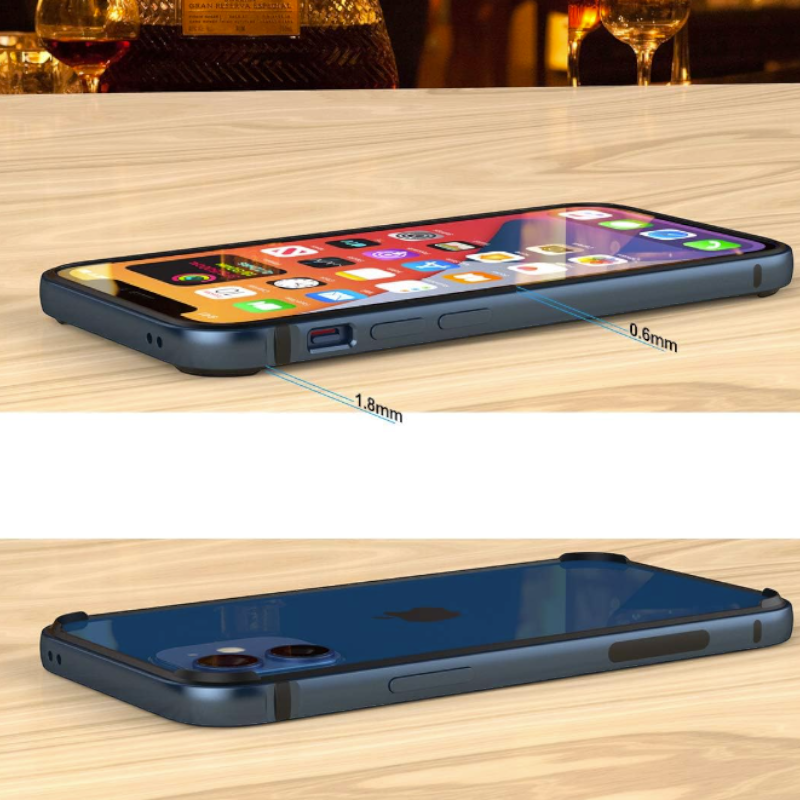 Komplet zaščitni okvir "Metal" in zaščitno steklo za Apple iPhone 12 Mini – Infostyle