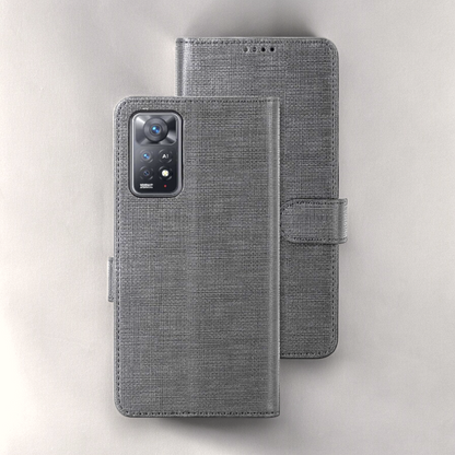 Preklopna torbica "Foluu Premium" za Xiaomi Redmi Note 11 Pro 4G/5G – Temno modra / Ekološko usnje + TPU silikon