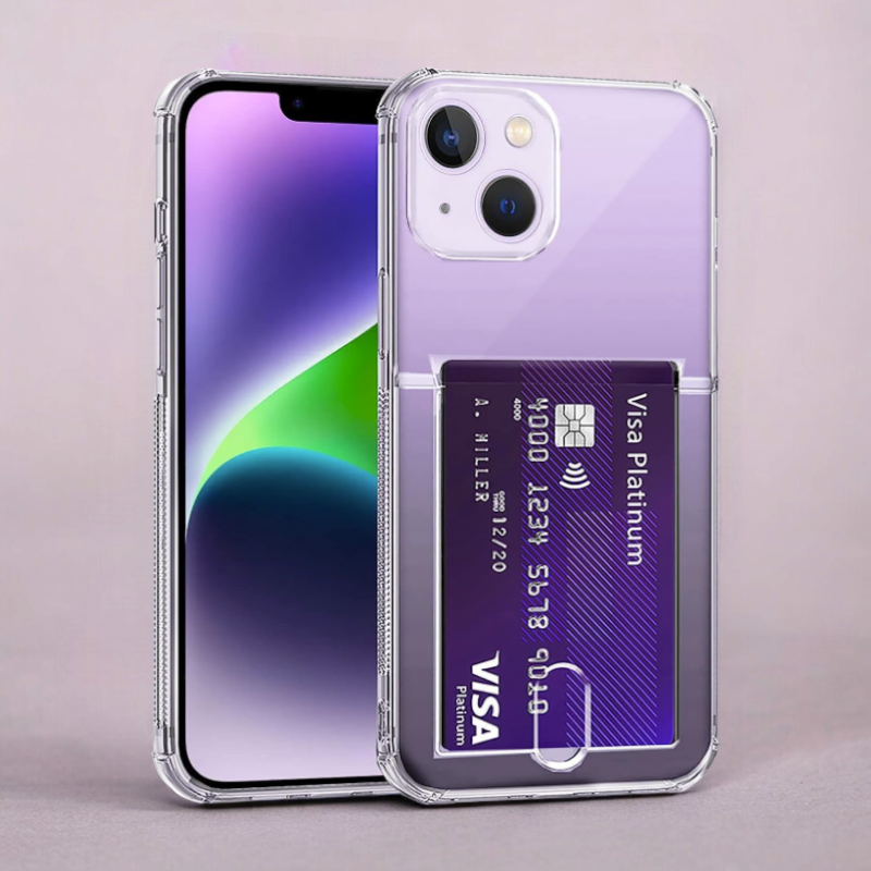 Silikonski ovitek "Card Slot" za iPhone 13 mini – Infostyle – Prozorna / TPU silikon