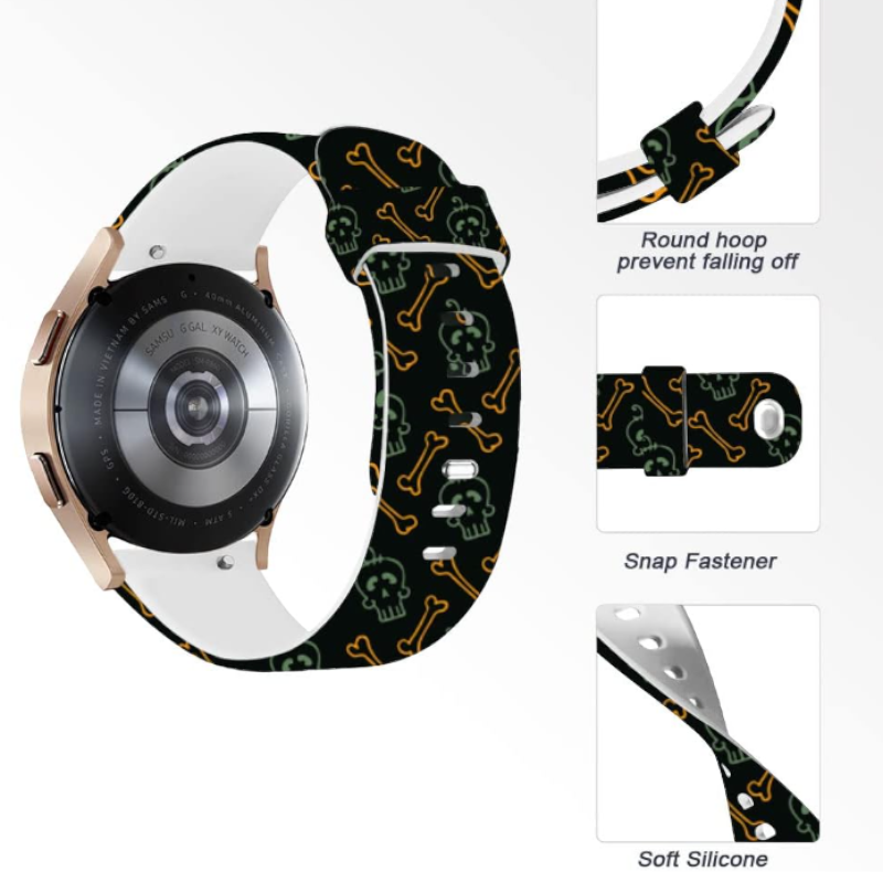 Silikonski pašček "Halloween" za Samsung Galaxy Watch 5/4 (40 / 44 mm)/ 3 (41mm)/Active 2 (40/44mm) – Infostyle