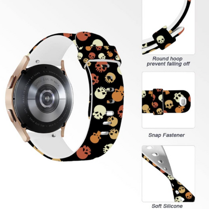 Silikonski pašček "Halloween" za Samsung Galaxy Watch 5/4 (40 / 44 mm)/ 3 (41mm)/Active 2 (40/44mm) – Infostyle – Črna /