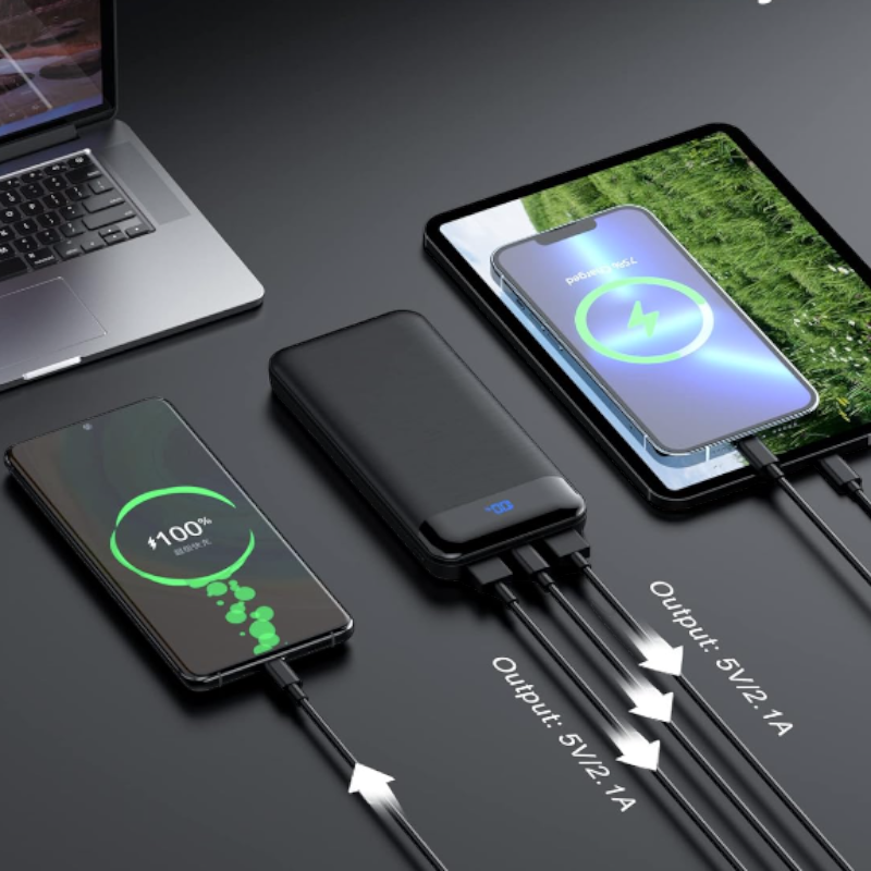 Polnilna postaja "P100" 16.000mAh z LCD zaslonom – Enerwow – Svetlo zelena