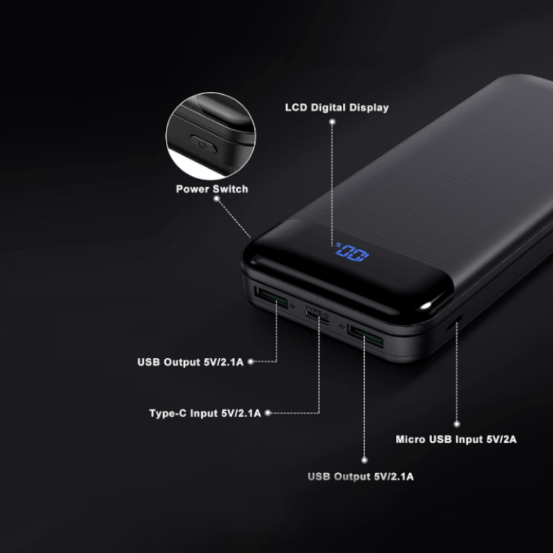 Polnilna postaja "P100" 16.000mAh z LCD zaslonom – Enerwow