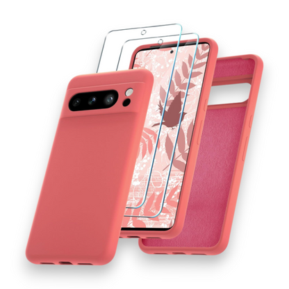 Komplet silikonski ovitek + 2x zaščitno steklo za Google Pixel 8 Pro – Yenapoon