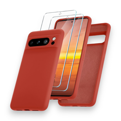 Komplet silikonski ovitek + 2x zaščitno steklo za Google Pixel 8 Pro – Yenapoon