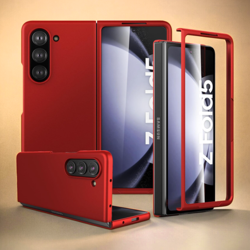 Ovitek "Foluu 360° SlimFit" za Samsung Galaxy Z Fold 5 – Rdeča / PC