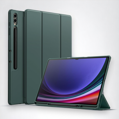 Preklopna torbica za tablični računalnik Samsug Galaxy Tab S9 Ultra z držalom za pisalo – JETech – Temno zelena / TPU si