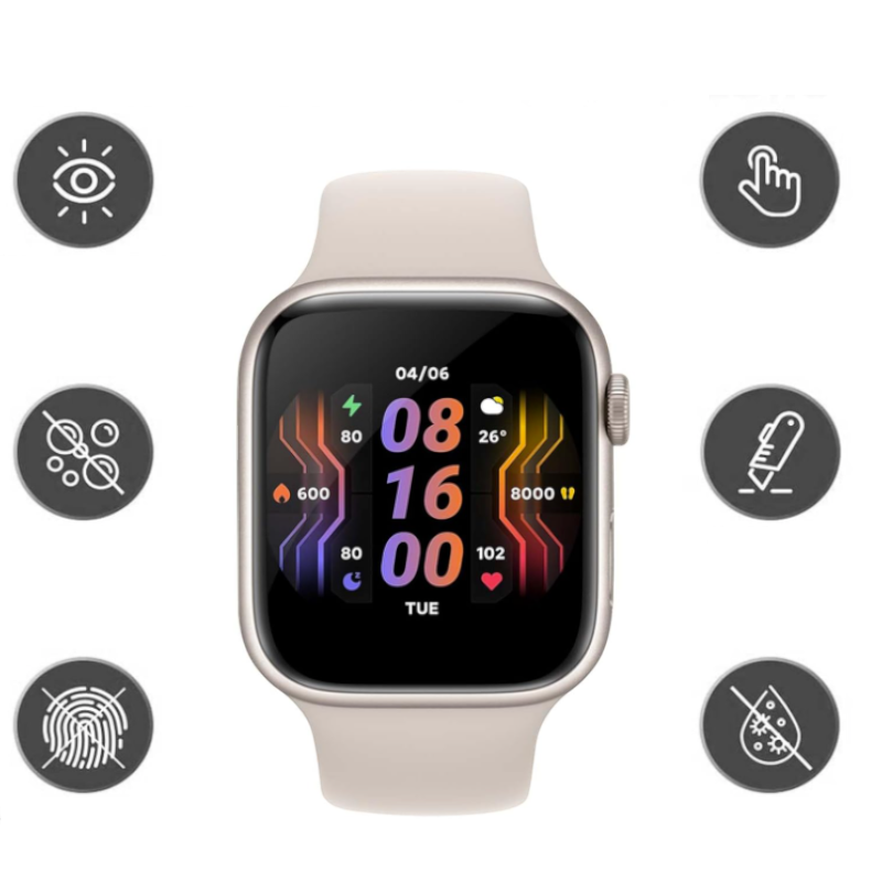 Zaščitno kaljeno steklo "Bodyguard" za pametno uro Apple Watch Series 9/8/7 (45 mm) – Infostyle