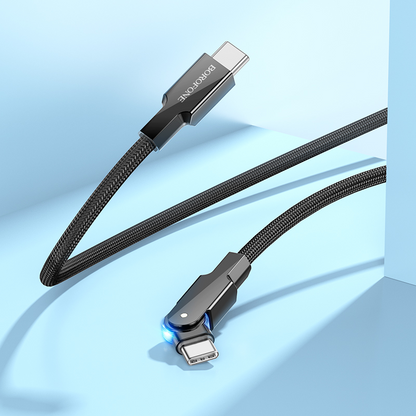 Polnilni in podatkovni kabel "BU41 rotating" USB C - USB C – Borofone