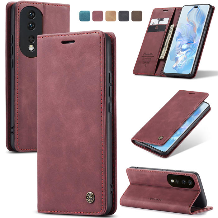 Preklopna torbica BigCousin za Honor 80 Pro – bordo crvena