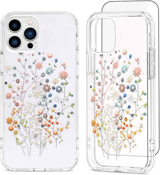 Ovitek + zaščitno steklo »Cute Little Blossom« – iPhone 13 / 14