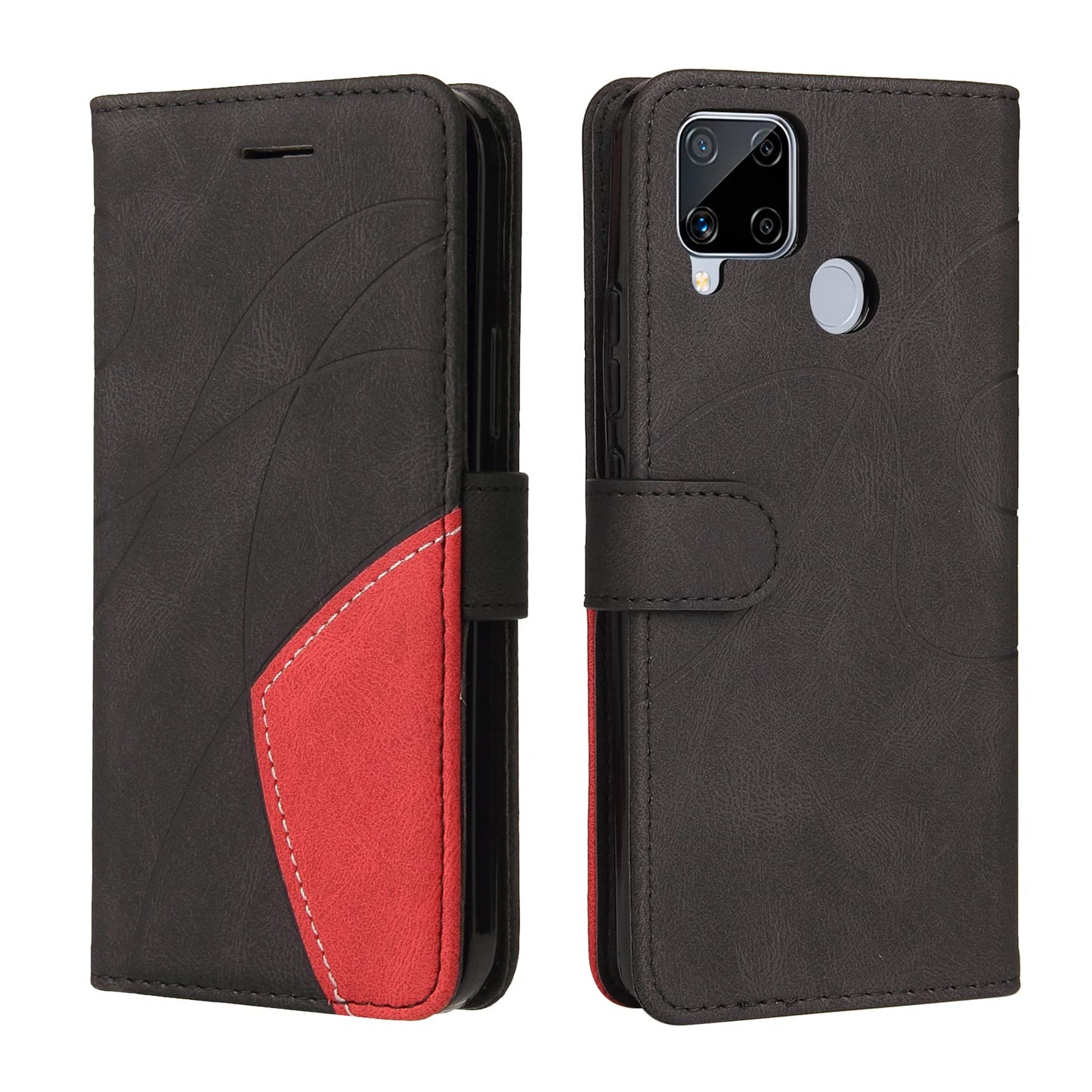 Preklopna torbica Oppo Realme C15 / C12 / C25 s režami za kartice črna