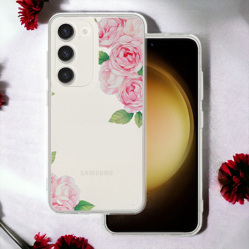Ovitek "Flower" za Samsung Galaxy S24 – Tel Protect – Svetlo roza / Silikon