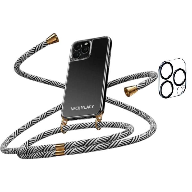 Ovitek z vrvico "NECKLACY®" z zaščito za kamero za iPhone 15 Pro