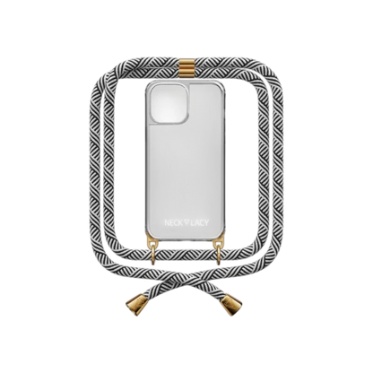 Ovitek z vrvico "NECKLACY®" z zaščito za kamero za iPhone 15 Pro – Bela