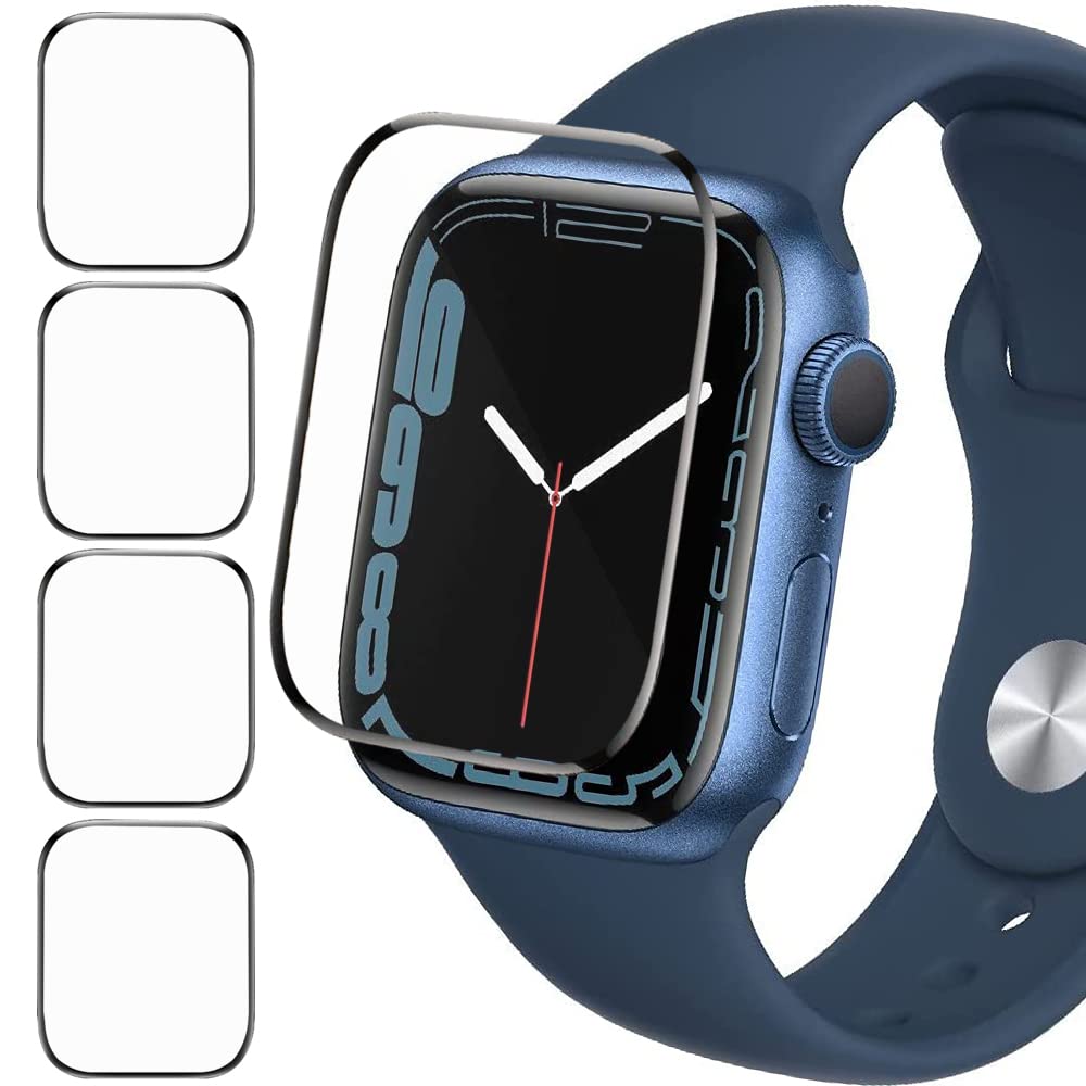4 kosi zaščitne folije za Apple Watch Series 7 41mm - 360° Pokritost, HD Prozorna Zaščita Zaslona, Brez Mehurčkov