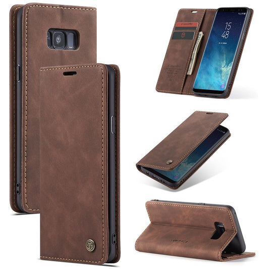 Preklopna torbica Bigcousin za Samsung Galaxy S8 Plus – temno rjava