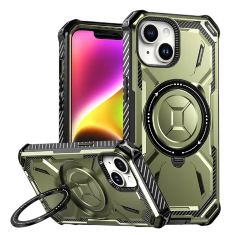 Ovitek "360 ring" za iPhone 15, zelena – Lanhiem