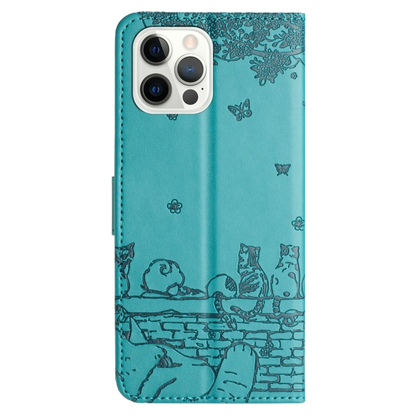 Preklopna torbica "cat" za iPhone 15 Pro, modra – Infostyle