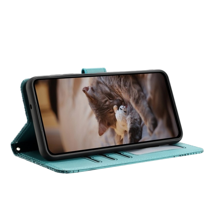 Preklopna torbica "cat" za iPhone 15 Pro, modra – Infostyle