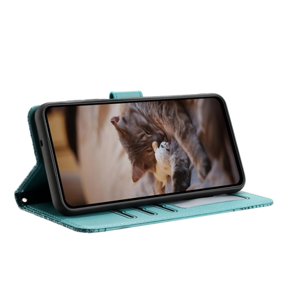 Preklopna torbica "cat" za iPhone 15 Pro, modra – Infostyle