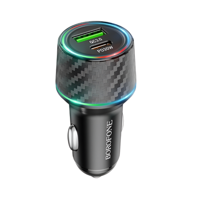 Avto polnilec USB + Type C 48W – Borofone – Prozorna