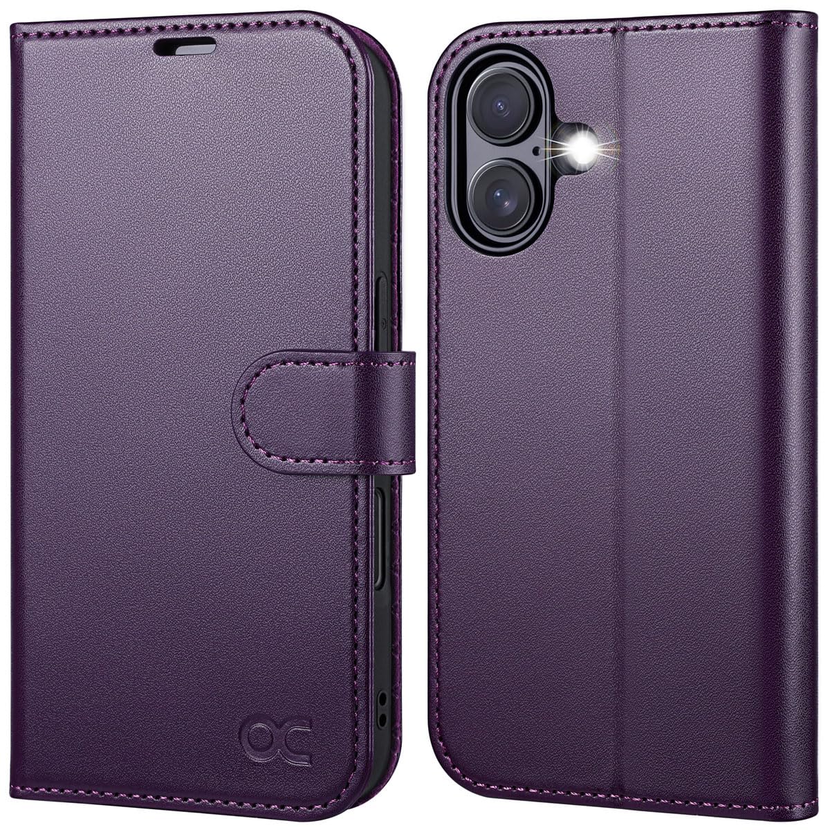 OCASEpreklopniovitekza iPhone16-RFID,temnovijolična