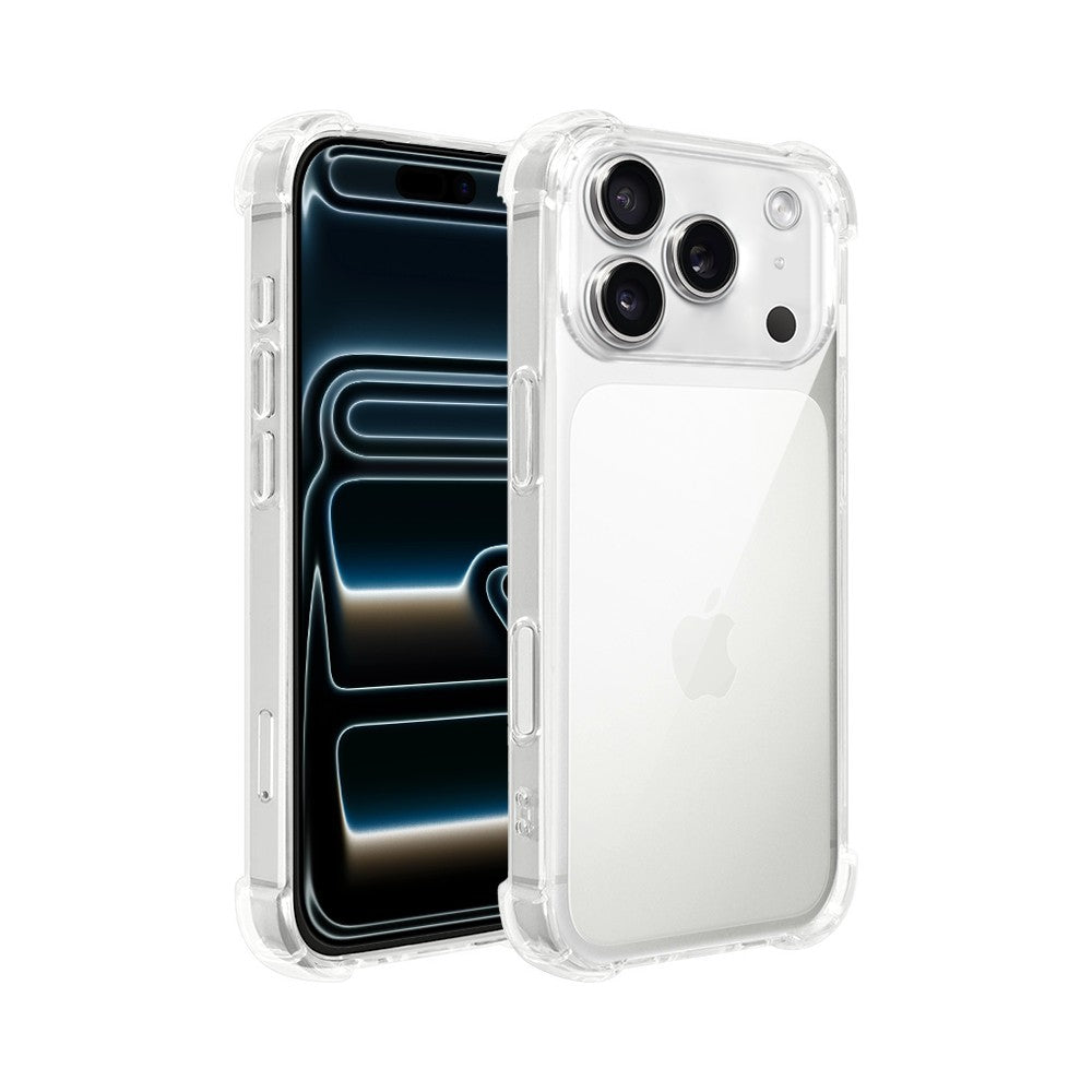 Anti Shock ovitek 1,5 mm za iPhone 17 Pro 6,3" - prozoren z veliko odprtino za kamero