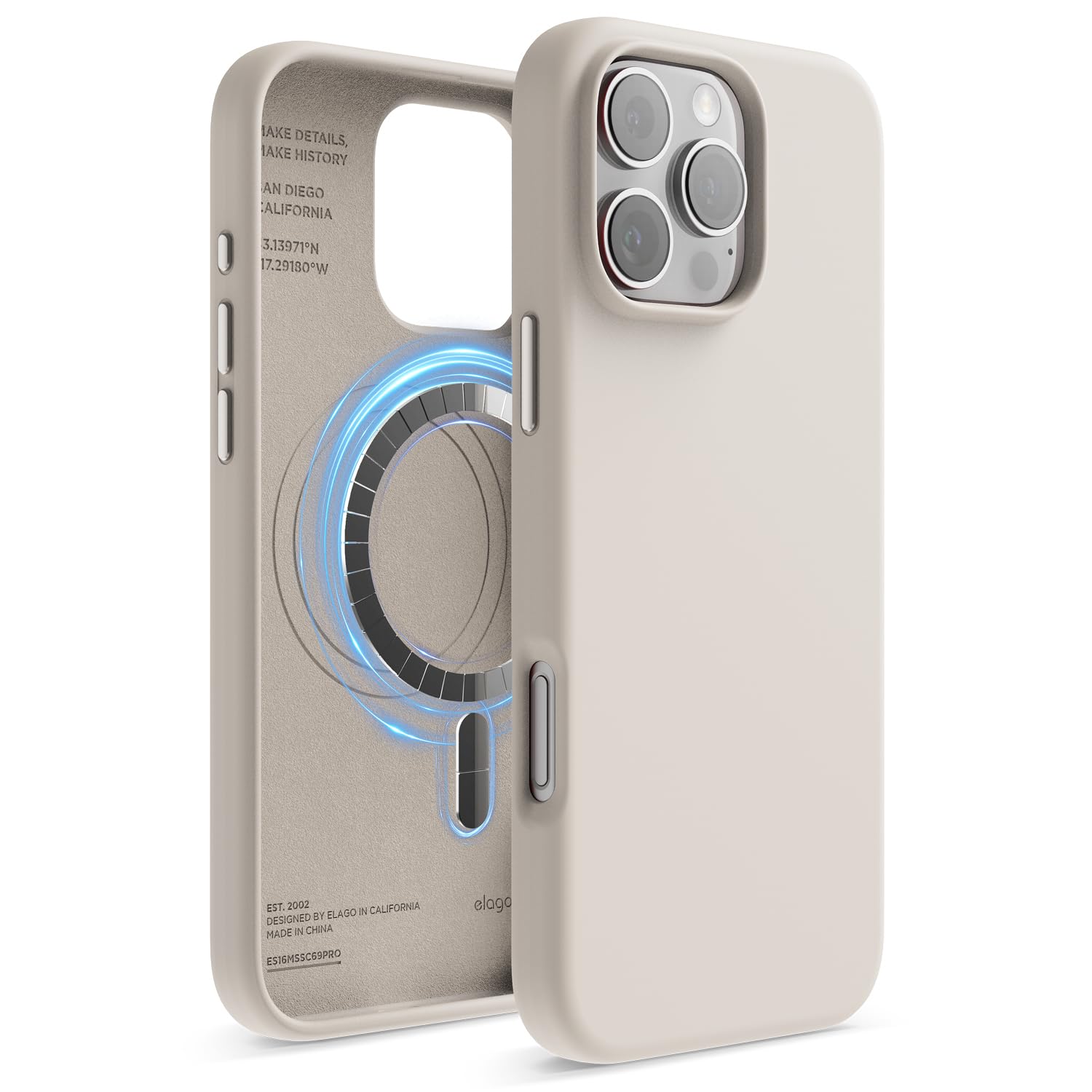 Elago MagSafe silikonski ovitek za iPhone 16 Pro Max kamen