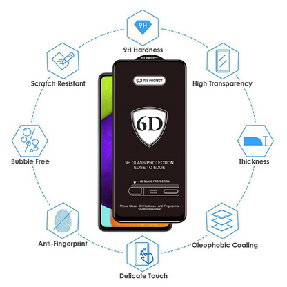 Zaščitno kaljeno steklo "Full Glue 6D" za Samsung Galaxy A14 – Tel Protect