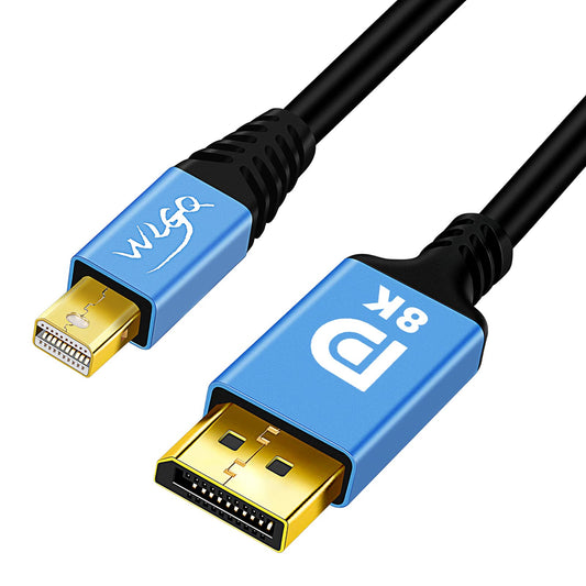 WLGQ Mini DisplayPort to DisplayPort 1m – Mini DP 8K@60Hz, 4K@120Hz, 2K@144Hz, Thunderbolt compatible