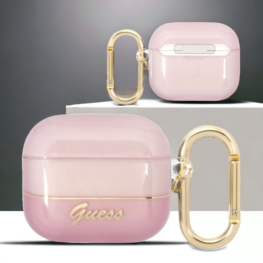 Original Guess ovitek "translucent pink" za slušalke AirPods 3 (GUA3HGCOHP) – Svetlo roza