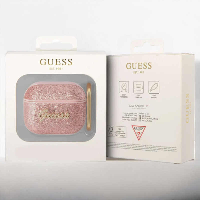 Original Guess etui "Glitter Flakes" za slušalke AirPods PRO (GUAPHGGSHP)