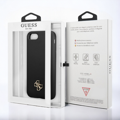 Ovitek Guess "black mini 3D logo" za iPhone SE2020 / SE2022 / SE2023 (GUHCI8S4LK)