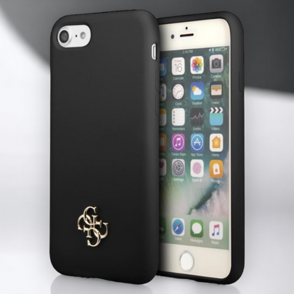 Ovitek Guess "black mini 3D logo" za iPhone 7 / 8 (GUHCI8S4LK) – Črna / TPU silikon