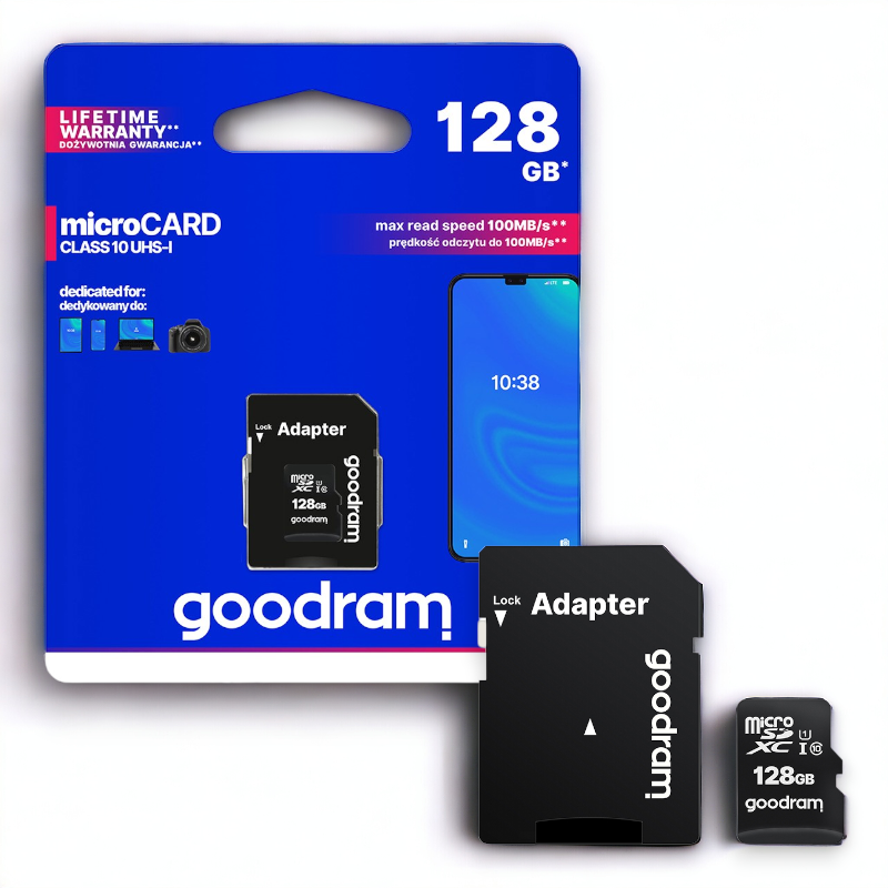 Pomnilniška kartica micro 128GB z adapterjem - UHS-I Class 10 – Goodram