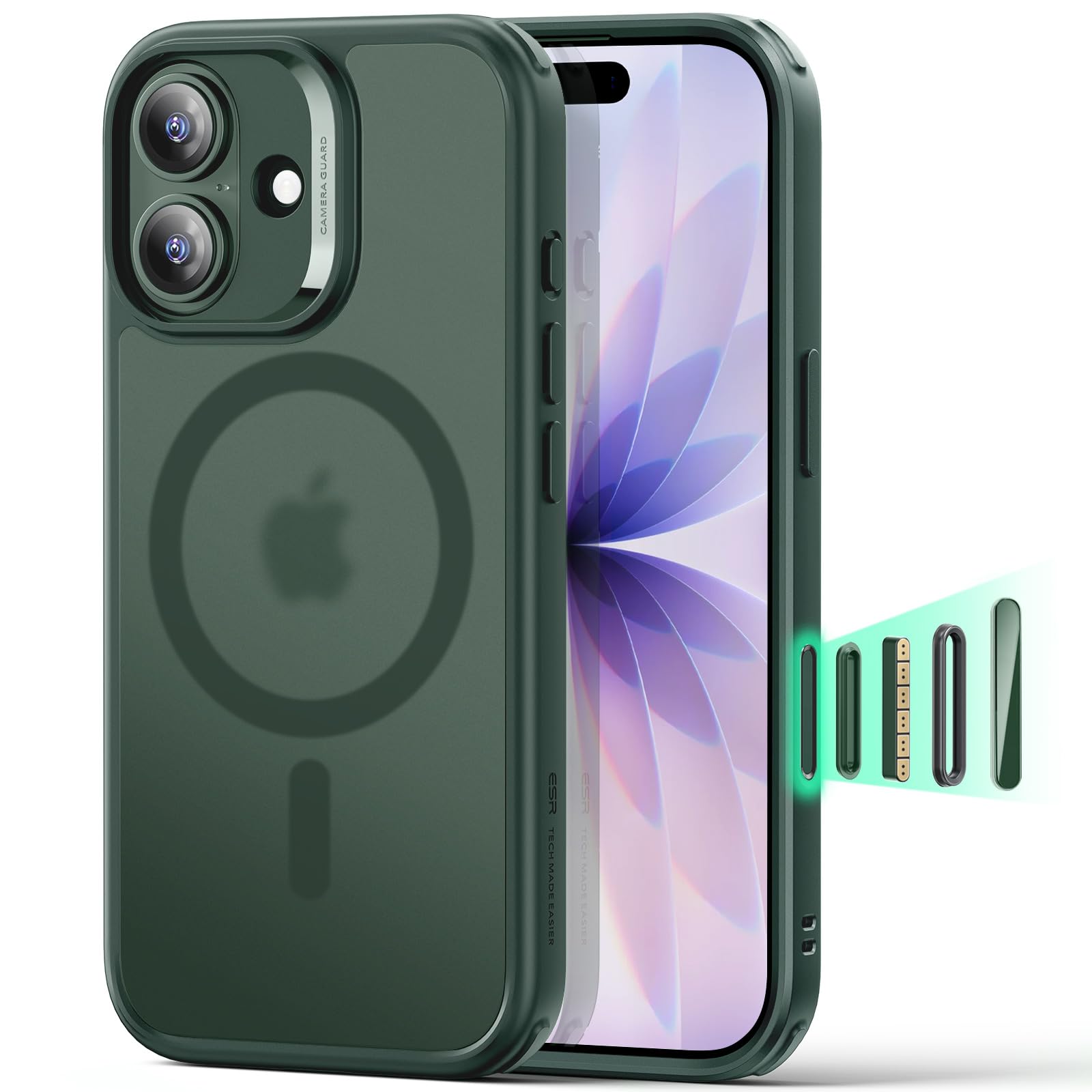 ESR magnetni ovitek iPhone 17 mat zelena MagSafe