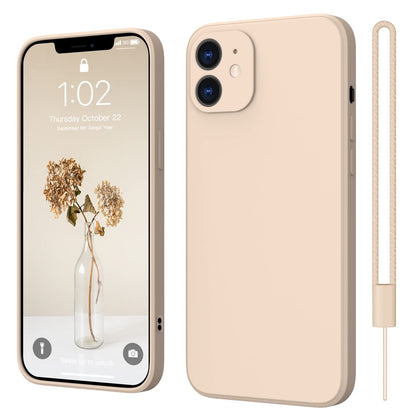ElestBela Silicone Case for iPhone 12 - Ultra Thin Protective Case with Microfiber (Khaki)