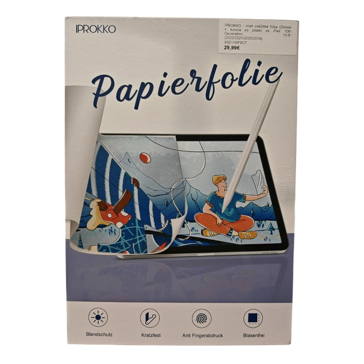 Matt zaščitna folija (2 kosa)+konica za pisalo za iPad Pro 11 (2022, 2021, 2020, 2018), iPad Air 5 (2022), iPad Air 4 Ge