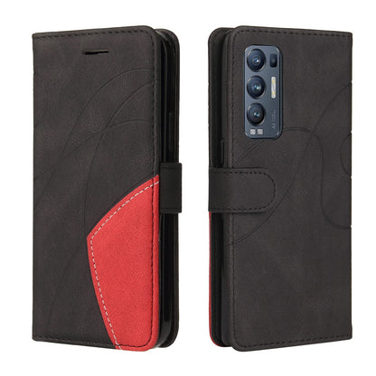 Preklopna torbica Oppo Reno6 4G torbica s stojalom in režami za kartice črna