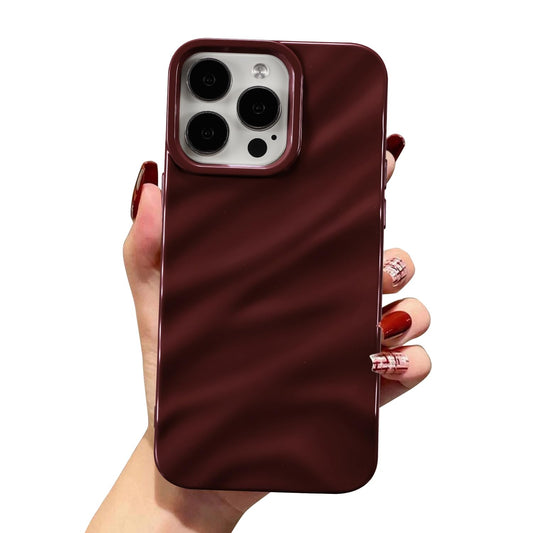 QLTYPRI ovitek za iPhone 12 Pro Max valovit vzorec vinsko rdeča
