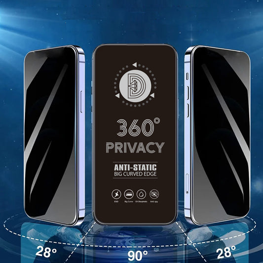 Kaljeno steklo za iPhone 16 Pro / 17, Privacy 360 – zaščita pogleda