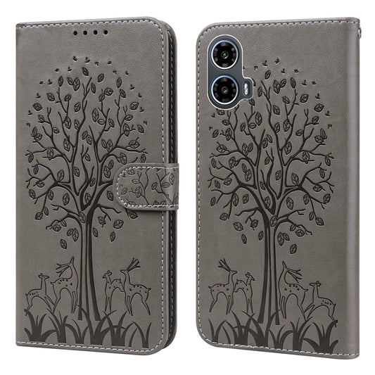 Preklopna-torbica-Tree-za-Motorola-Moto-G34-siva:Preklopna torbica Tree za Motorola Moto G34 – siva