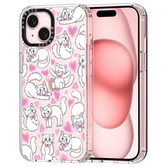 MOSNOVO ovitek za iPhone 15 Plus Kittens, prikupen motiv mačk z zanesljivo zaščito telefona