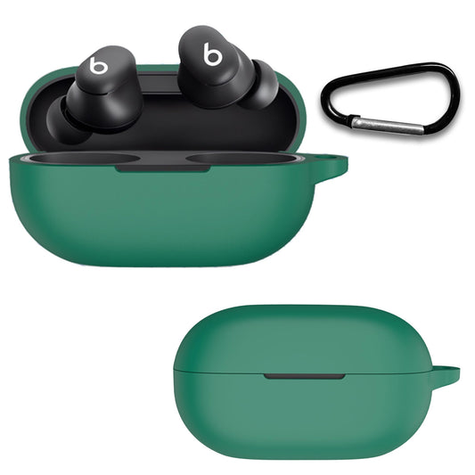 Silicone case for Beats olo Buds – dark green + carabiner