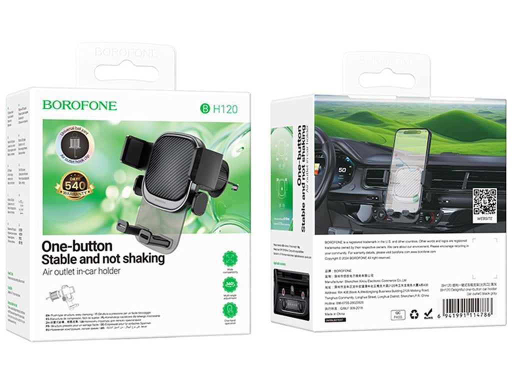 Borofone BH120 – univerzalni avtomobilski nosilec za telefone 4,7–7"