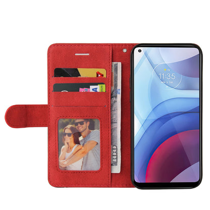 Preklopna torbica Motorola Moto G9 Power s režami za kartice rdeča