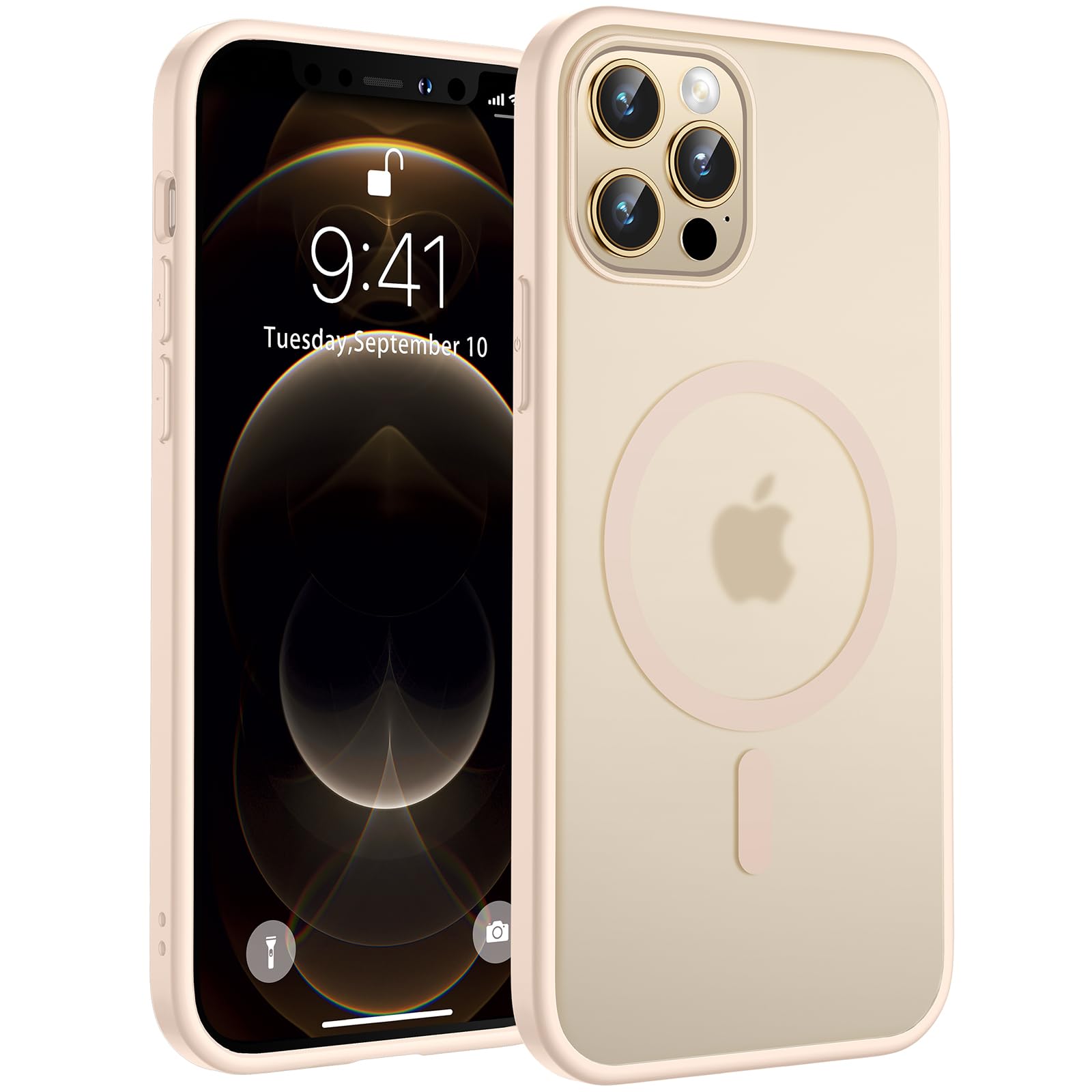 TOCOL-magnetni-ovitek-za-iPhone-12-Pro-6-1-MagSafe-mat-prozoren-puščavska-barva:TOCOL magnetni ovitek za iPhone 12 Pro (6,1") – MagSafe, mat prozoren, puščavska barva